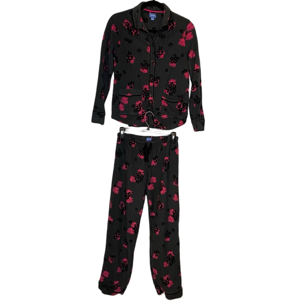 Vera Wang Floral Printed Fleece Pajama Set